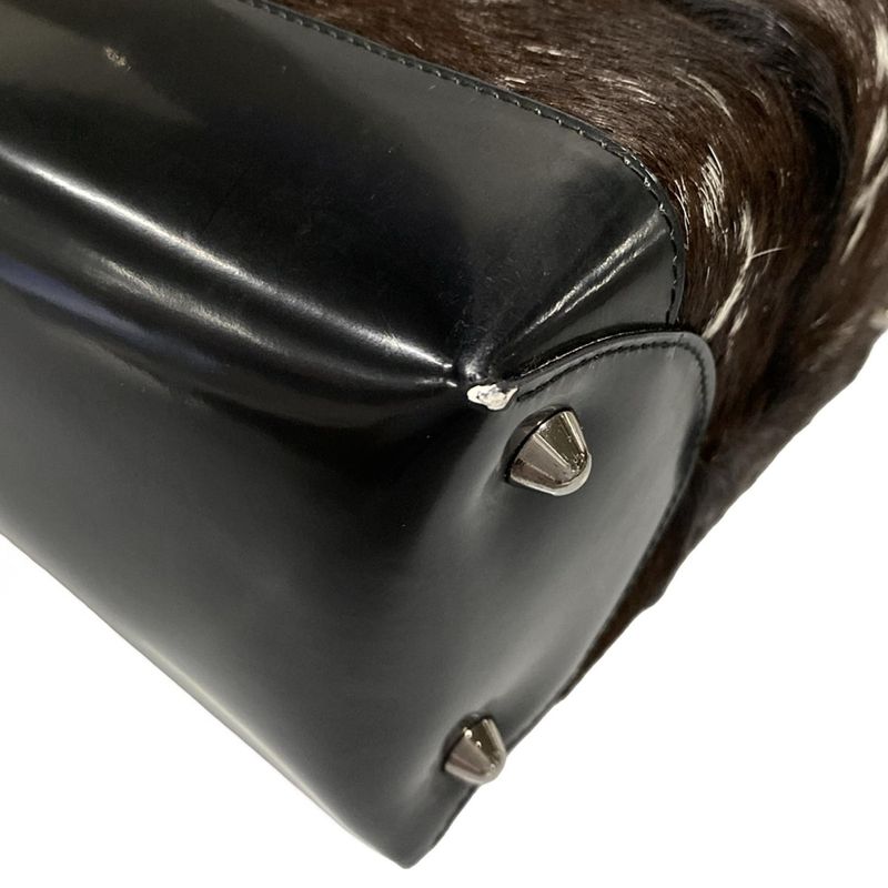 Dior/christian Dior Handbag Lady Dior Large Bag Dark Brown X White X Black