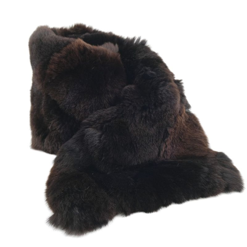 Chanel Rabbit Fur And Silk Black Women's Stole