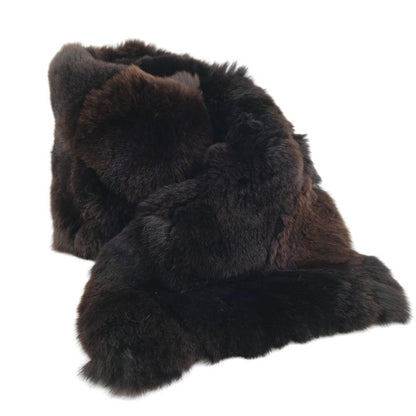 Chanel Rabbit Fur And Silk Black Women's Stole