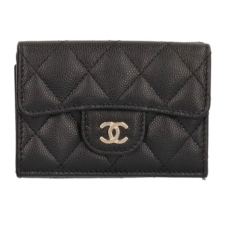 Chanel Classic Small Flap Wallet Ap0230 Caviar Skin Women Black