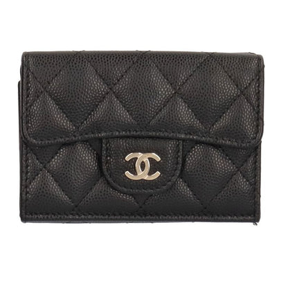 Chanel Classic Small Flap Wallet Ap0230 Caviar Skin Women Black