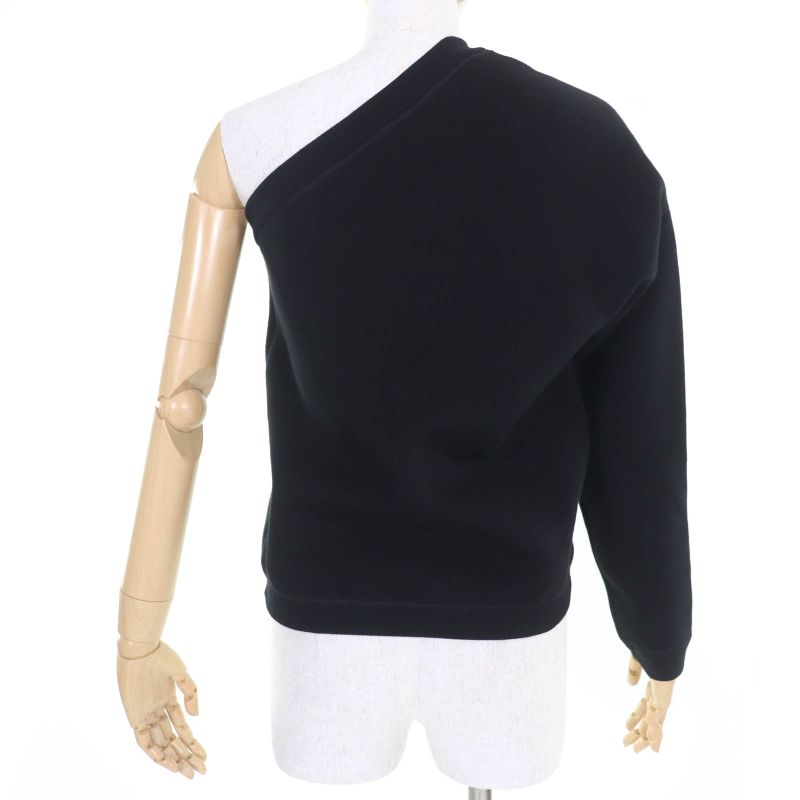 Louis Vuitton 24SS Logo One Shoulder Technical Knit Pullover Top Black XS Made