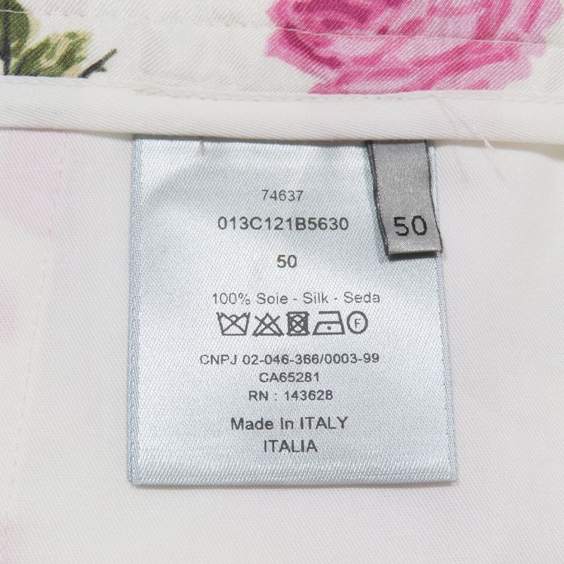 Unused 22AW DIOR Floral Rose Print Shorts Half Pants Floral 50 White Pink Mens