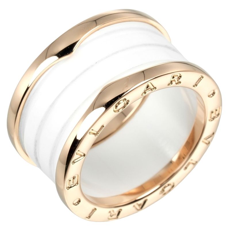 Bvlgari Bulgari Bzero1 4-band Bzero1 18K Pink Gold And Ceramic Size 13.5 Ladies