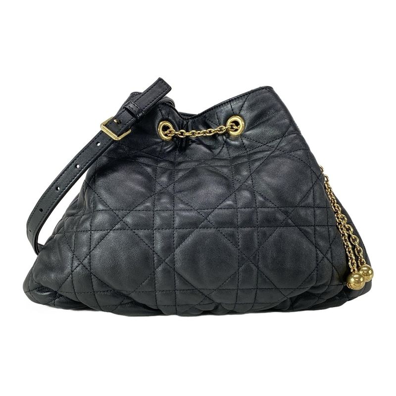 Dior/christian Dior Shoulder Bag Dior Ami Black Macrocanage Lambskin