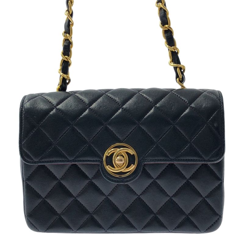 Chanel | Single Flap Mini Matelasse Lambskin Shoulder Bag | Navy Bordeaux |