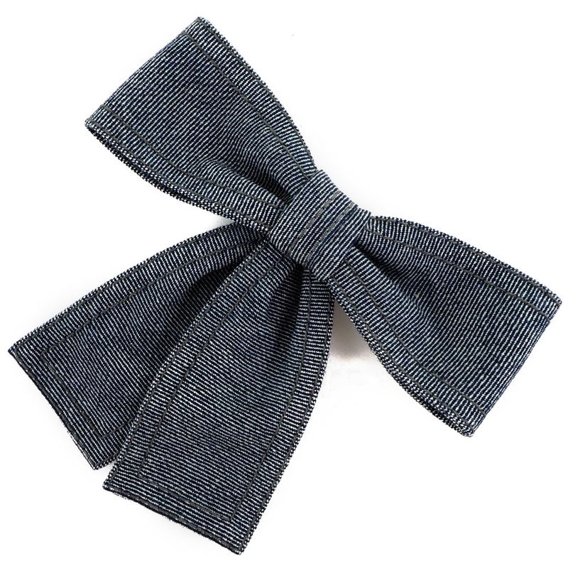Chanel Ribbon Cotton Denim Blue Ladies 24g Brooch