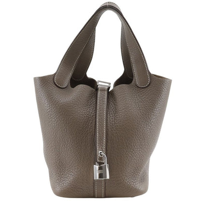 Hermes Picotin Lock 18 PM Taurillon Clemence Etoupe □L Ladies Handbag