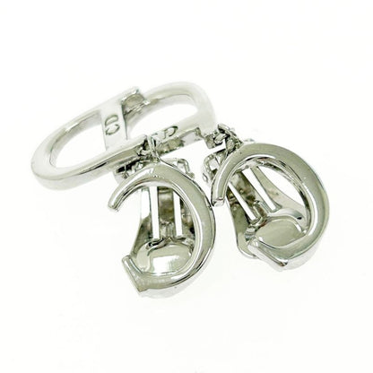 Christian Dior Metal CD Logo Swing Earrings Ladies Silver 489962 Earrings