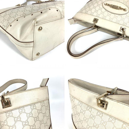 Gucci Shoulder Bag GG Guccissima Logo 145993 Cima Leather Off-white Color