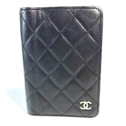 Chanel Passport Case CC Logo Coco Mark Matelasse Quilted Leather Black