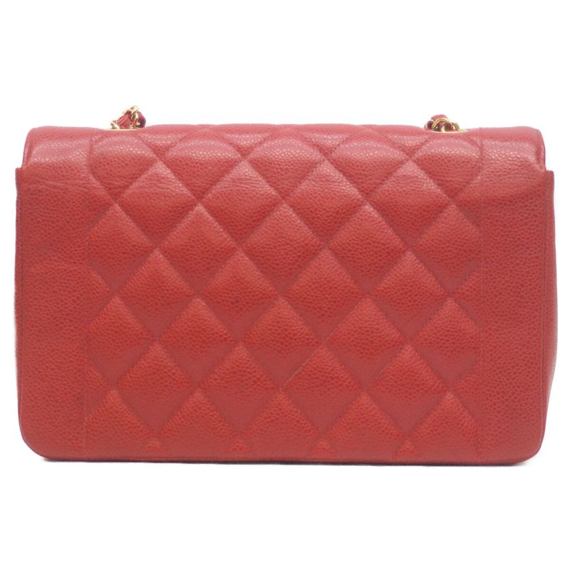 Chanel 2nd Unit Caviar Skin Red Diana 25 Chain Shoulder Bag Shoulder Bag Red