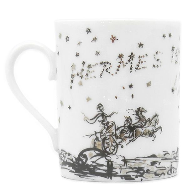 Hermes Tableware 1999 Mug Ceramic White Porcelain