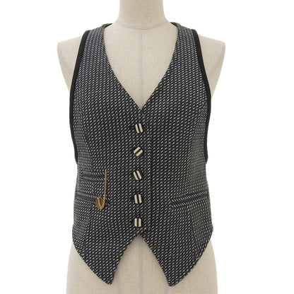 Louis Vuitton 2020ss Wool Check Vest With Gold Coin Charm 34 Women