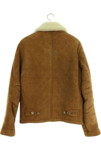 Louis Vuitton 20AW Hjl62eygl Sher Ring Embossed Monogram Mouton Leather Jacket