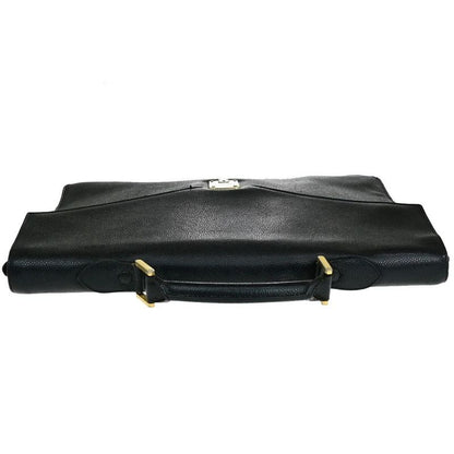 Chanel Business Bag Handbag Briefcase Black Leather 11ka220