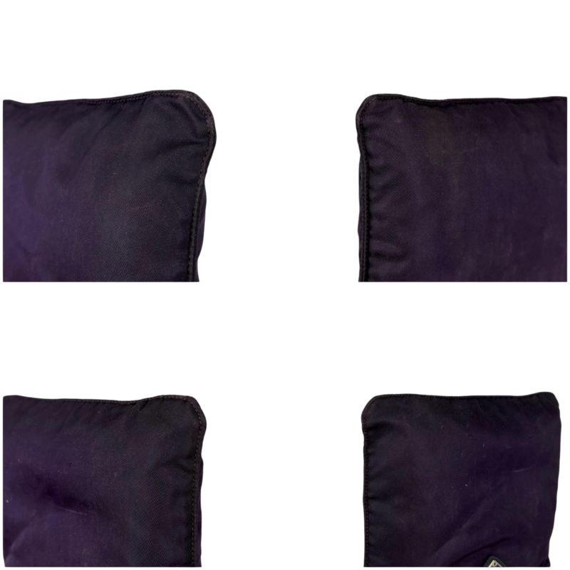 Prada Mini Shoulder Bag Pochette Triangle Logo Purple Tessuto Nylon