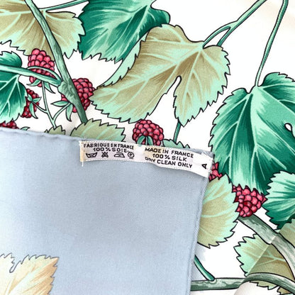 Hermes Scarf Carre 90 L'arbre De Soie Silk Tree Mulberry Tree And Silkworms Blue