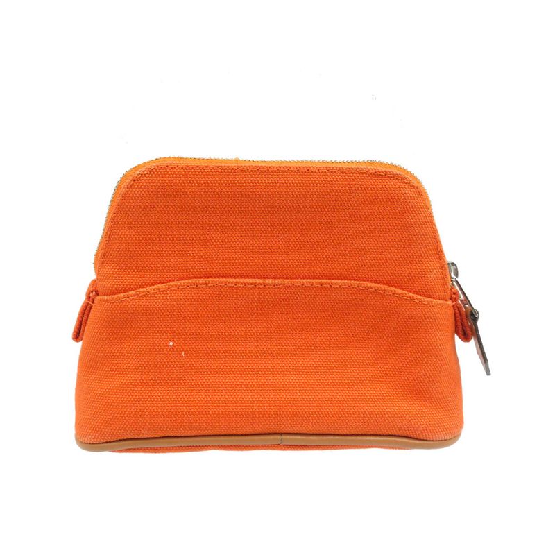 Hermes Bolide Pouch 16 Mini Cotton Leather Orange Pouch 1210 Hermes