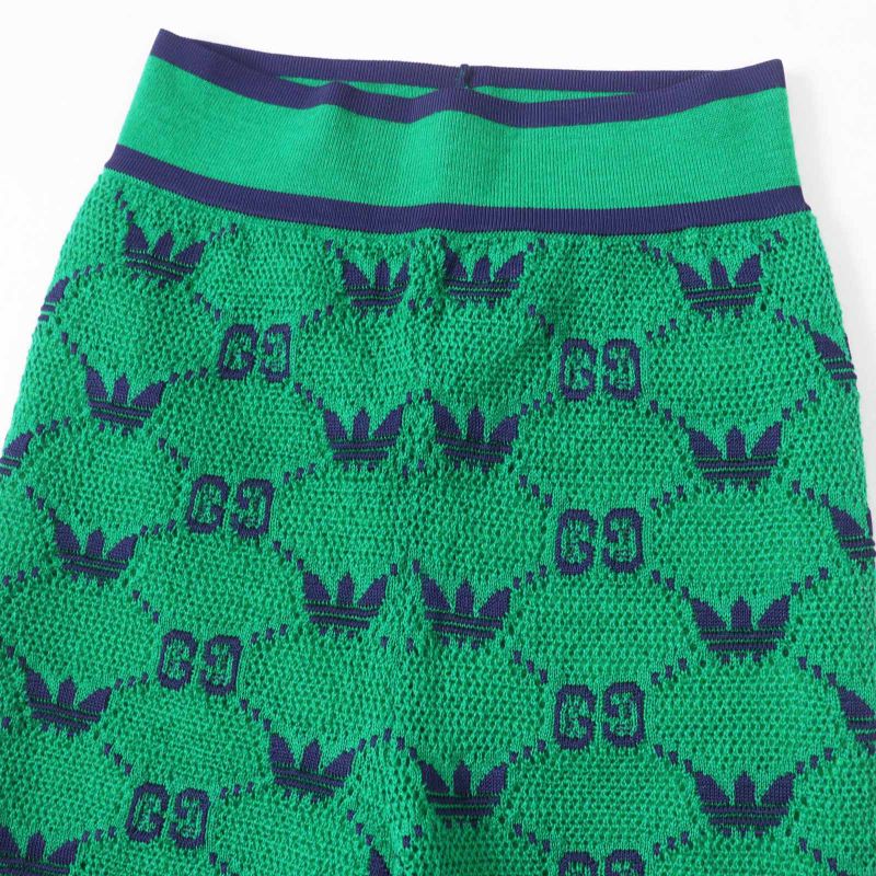 Gucci×adidas Gucci×adidas 693830 GG Trefoil Wool Jacquard Jogger Pants Green