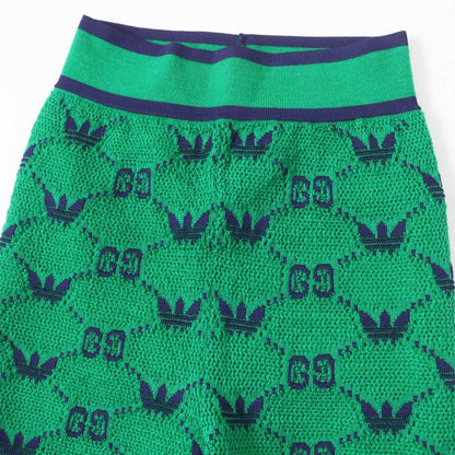 Gucci×adidas Gucci×adidas 693830 GG Trefoil Wool Jacquard Jogger Pants Green