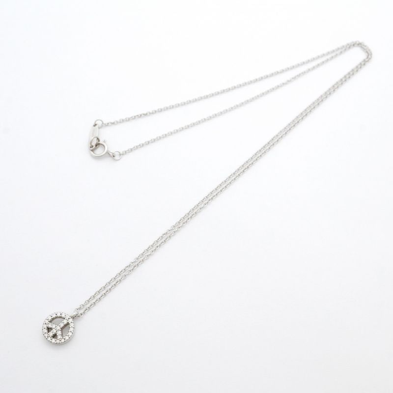 Tiffany & Co Necklace Metro/peace Sign Round Shape Circle 18K White Gold White