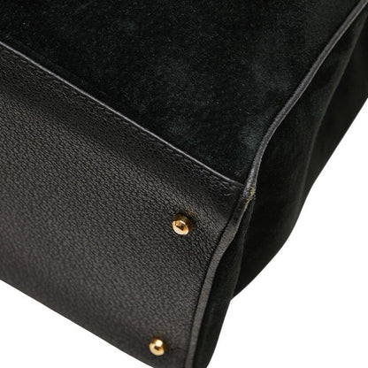 Gucci Bamboo Tote Shoulder Bag 2WAY 002285503220 Black Suede Leather Ladies