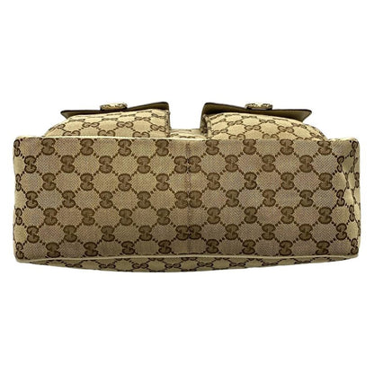 Gucci Shoulder Bag Abby GG Pattern 153025 Beige Dark Brown And Ivory Leather