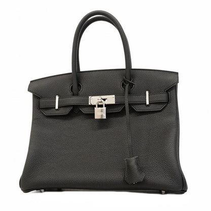 5mc1012-1-h-g]hermes Handbag Birkin 30 Togo Black Silver Hardware Engraved K