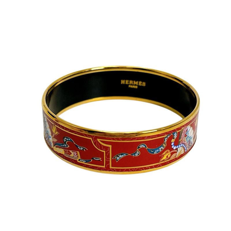 Hermes Bracelet Emile GM Bangle Hermes Red And Gold