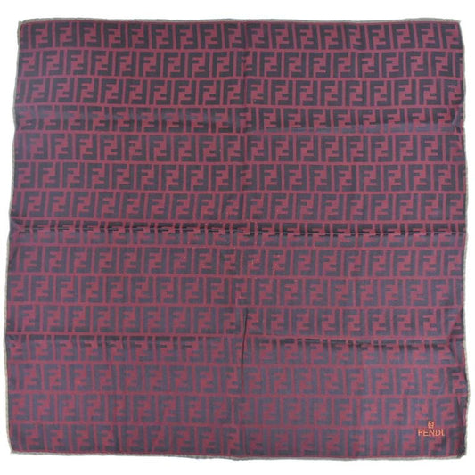 Authentic Fendi Zucca Scarf Shawl Bandana Estimated Silk Bordeaux Black Zucca