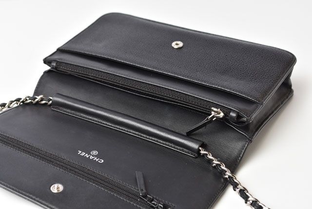 Chanel Chain Wallet Shoulder Bag Long Wallet Caviar Skin Black