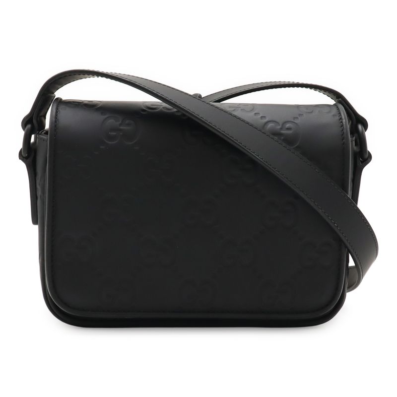 Gucci GG Rubber Effect Super Mini Bag Shoulder Bag Crossbody Black 794062