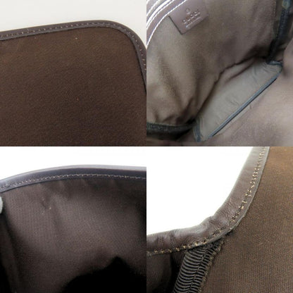 Gucci Shoulder Bag 223666 GG Supreme Canvas Leather Beige Dark Brown Crossbody