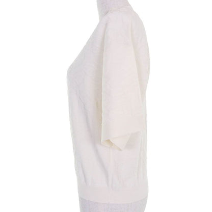 Hermes 24SS 4e2649dc Nausa Silk Cotton Chaine D'ancre Short Sleeve Knit Ivory