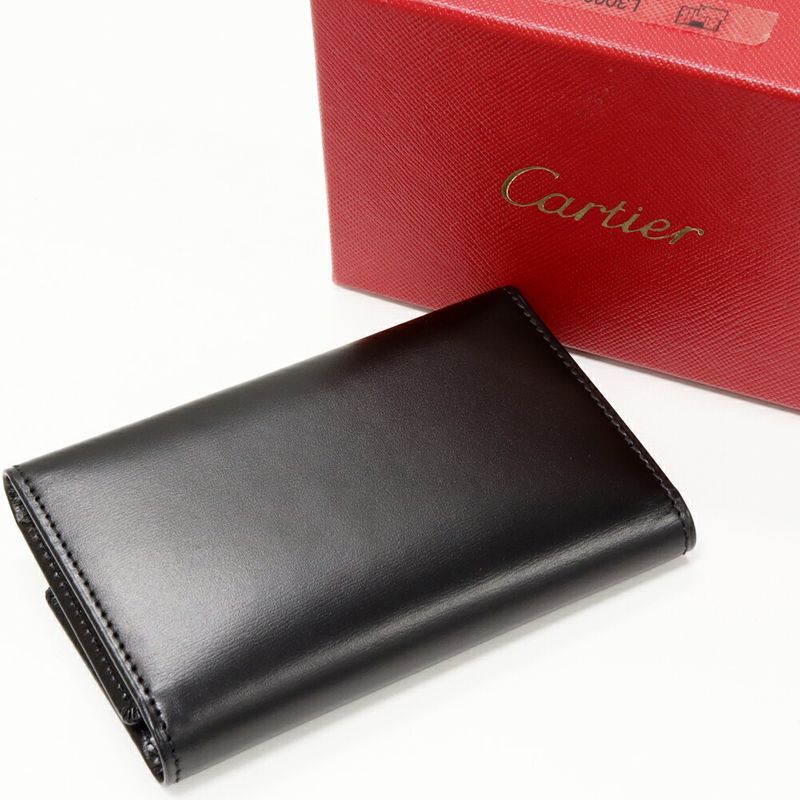 Cartier 6-ribbon Key Case Pasha Calf Black L3000127