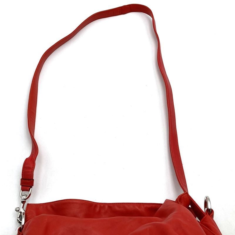 Loewe 261403 Shoulder Bag Red Leather Anagram Flamenco Fringe Ladies Brand Name