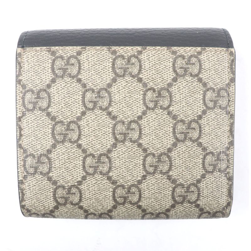 Gucci 598587 Double G Bicolor Medium Wallet Trifold Wallet GG Supreme Canvas