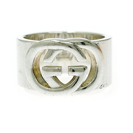 Gucci Silver Interlocking G Wide Ring 10.0g 925 Engraved 365503 Ring