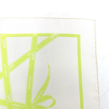 Hermes Scarf Carre 45 Borduc Green White 100% Silk