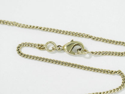 Authentic Chanel Coco Mark Necklace Pendant GP Gold Plated Chien Pan Gold Beige