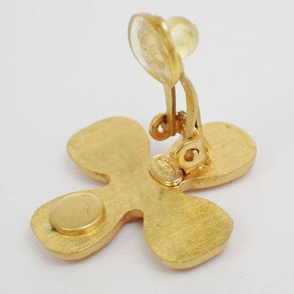 Chanel Earrings CC Gold Stones Flower 86fa446