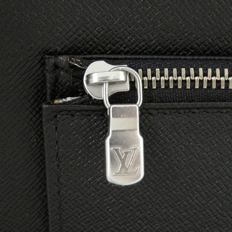 Louis Vuitton Organizer Athol Taiga M30652 Taiga Leather Black Long Wallet