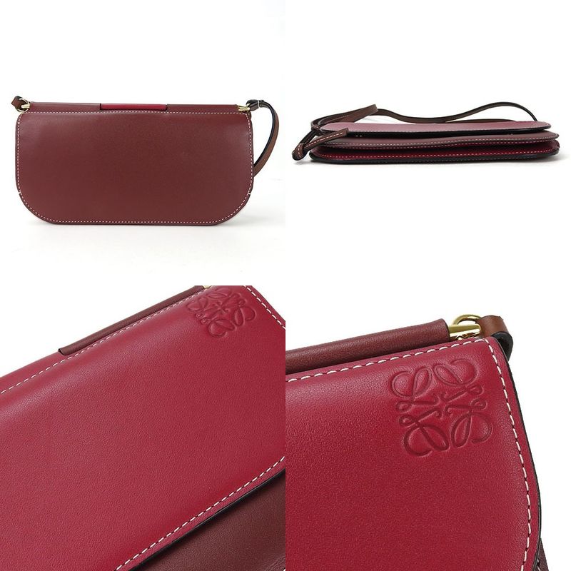 Loewe Shoulder Bag Wallet Long Wallet Gate Crossbody Anagram Leather Bordeaux