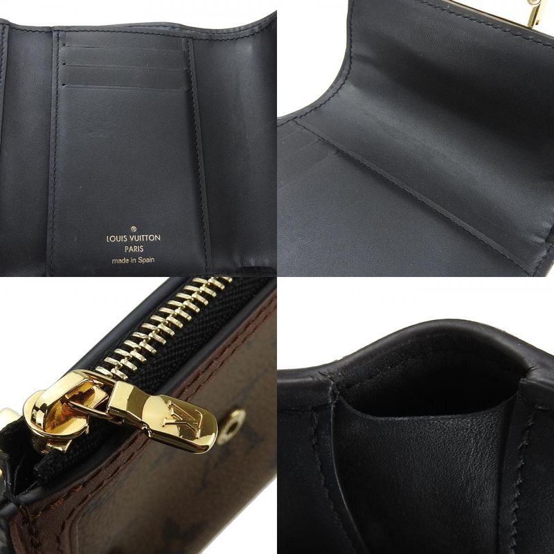 Louis Vuitton Portefeuille Dauphine Compact M68725 Monogram Reverse Brown Gold