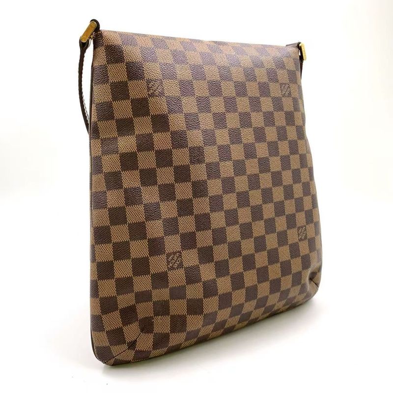 Louis Vuitton Musette Damier Ebene Damier Ebene Leather × PVC Brown Shoulder
