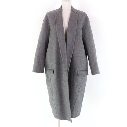 Celine 28h13/6700 100% Cashmere Egg Crombie Coat Front Open Coat Gray 34 Made