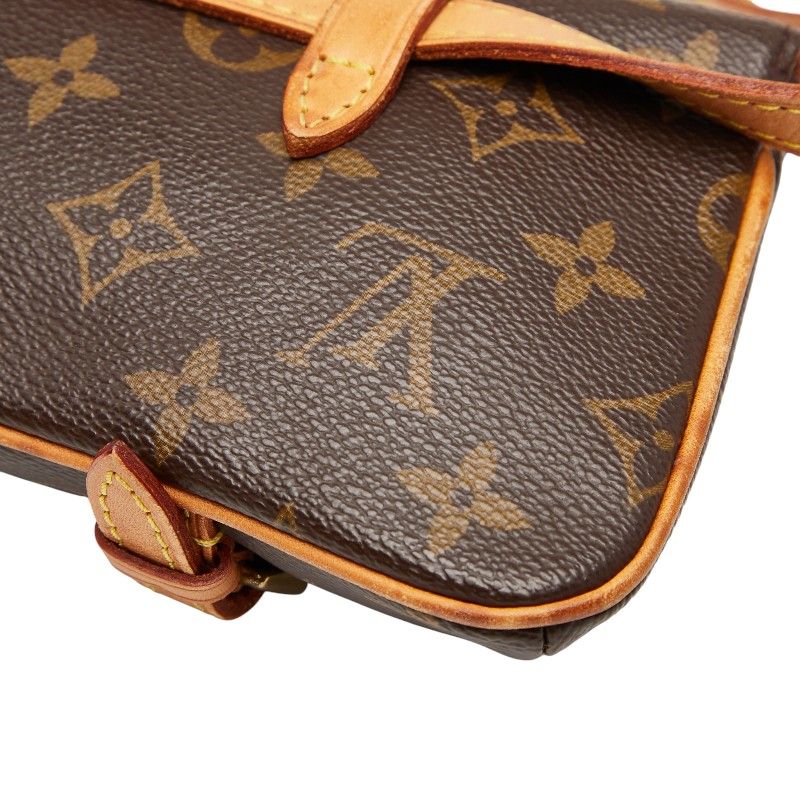 Louis Vuitton Monogram Pochette Marelle M51159 Brown PVC Leather Women Louis