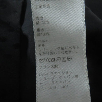 Celine 2r289598d 100% Silk Dotted V-neck Dress With Belt Black 38 Made In