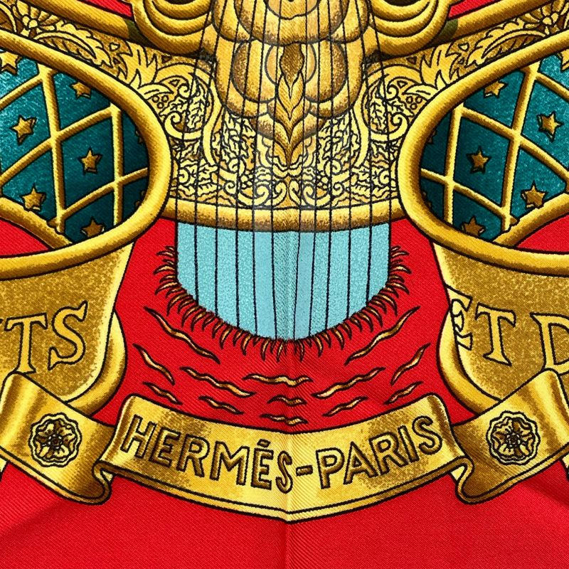 Hermes Scarf Carre 90 Silk Europe European Goddess Child Red